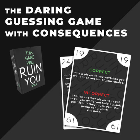 This Game Will Ruin You Vol 1 - Card Games for Adults & Bachelorette Parties - Party Games for College Students & Fun Adult Game Night Ideas - Boa...