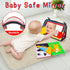 Tummy Time Baby Mirror Infant Toys Newborn Toys 0 3 Months Brain Development with Crinkle Cloth Book and Teether Black and White High Contrast Bab...