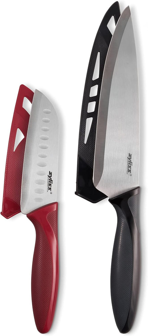 Zyliss Utility Kitchen Knives with Sheath Covers - Dishwasher Safe - Stainless Steel Kitchen Knives Perfect for Cutting Meat, Vegetables & Fruit -...