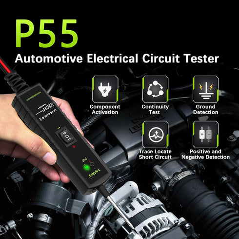 P55 Electrical Tools Circuit Tester Component Activation Continuity Test Trailer Light Tester Jumper Lead Function 12V-24V Short Circuit Located O...