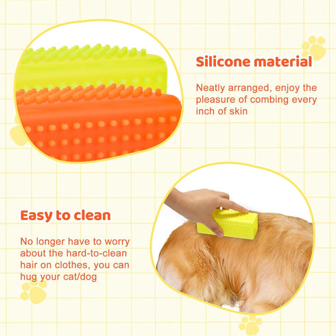 2pcs Silicone Pet Hair Brushes, Convenient Block Roller Cleaner Reusable Pet Hair Carpet Brush Portable Carpet Cleaner Roller for Furnishings Sofa...
