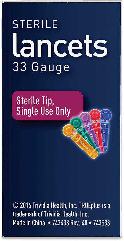 3 x 100ct 33g TRUEplus® Lancets + TRUEplus® Log Book...
