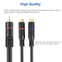 RCA Splitter, 2 Pack RCA Male to Dual RCA Female Y Splitter Cable Stereo to Mono Adapter, 8 Inches Gold Plated Audio Cable Cord for Subwoofer Spea...