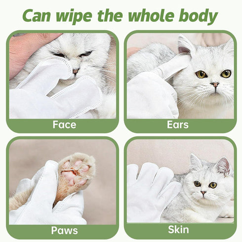 Cleaning Deodorizing Wipes for Dogs and Cats - Pet Grooming Gloves for Nourishing Fur - No Rinse Bathing Wipes for Daily Care and Traveling - Dog ...