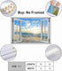 Beach Wall Decor Window View Posters Ocean Seagull Wall Art Nature Landscape Picture Posters Print on Canvas Painting Wall Art for Bedroom Bathroo...