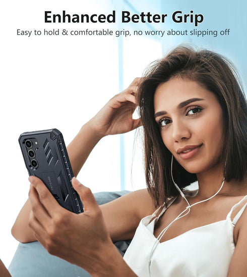 FNTCASE for Samsung-Galaxy S23+Plus Case: Dual Layer Protective Textured Cover with Belt-Clip Holster & Kickstand | Military Grade Drop Protection...