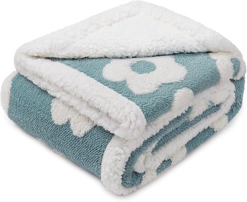 Luciphia Waterproof Dog Cat Blanket Fluffy Thick Fleece Pet Blanket,Washable Double Sided Sherpa Calming Blankets Flower Print Blankets for Medium...