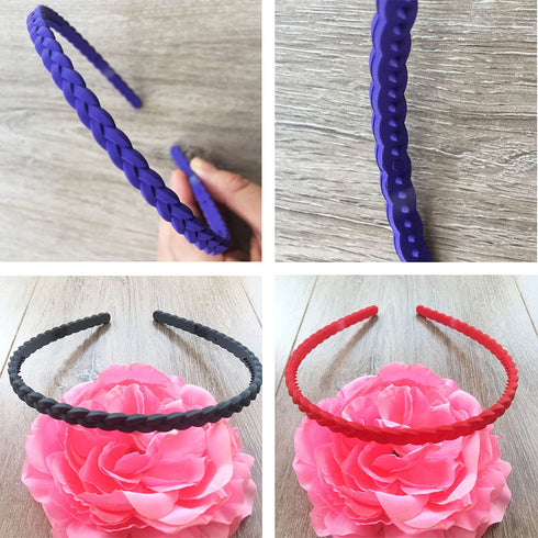 12pcs Colorful Thin Headbands for Women 6mm Light Pigtail Skinny Hairbands for Girls Hard Teeth Headbands For Kids Teens...