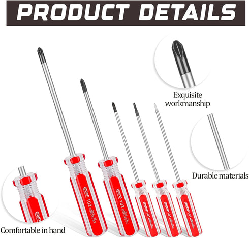 Triwing Screwdriver Set Magnetic Point Y Tip 5 Sizes 1.5mm 2mm 3mm 4mm 5mm, Magnetic Tri-wing Screwdriver Set with Plastic Handle...