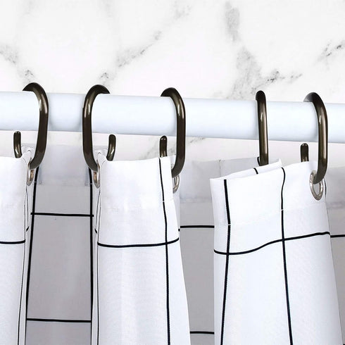 Qulable 24 pcs Shower Curtain Rings Plastic Shower Curtain Hooks C-Shaped Rings Hook Hanger Bath Drape Loop Clip Glide Bathroom Shower Window Rod ...