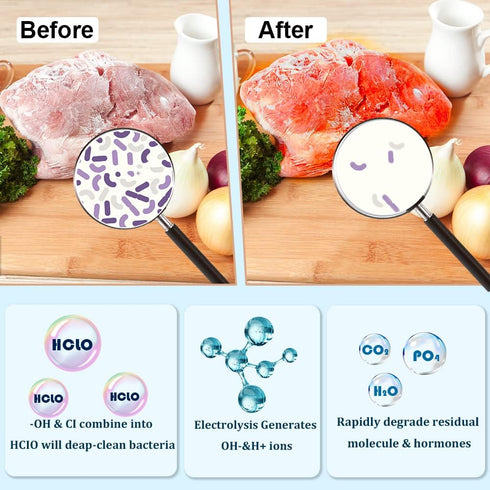 Texsens Fruit and Vegetable Washing Machine - Portable Fruit Cleaner Device, Wireless Charging & Waterproof Veggie Purifier Home Gadgets for Deepl...