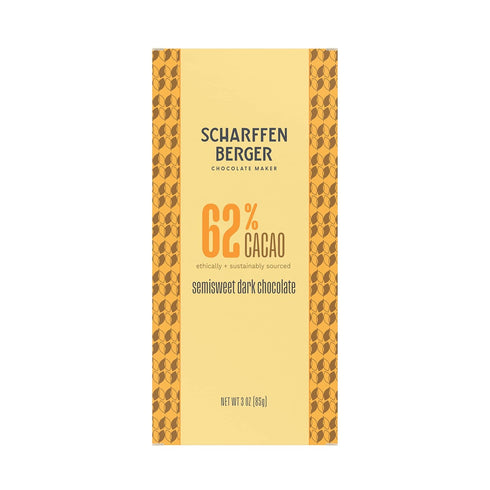 SCHARFFEN BERGER 62% Cacao Semisweet Dark Chocolate Bar, 3 Ounce...