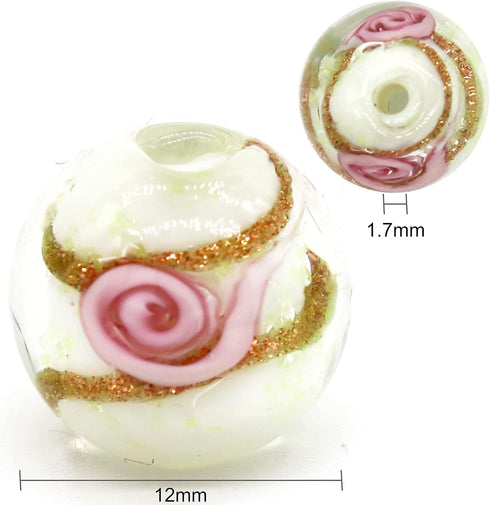 Artsy Crafts 20 Pcs Assorted Glow in The Dark Firefly Beads 12mm European Lampwork Luminous Glass Beads for Jewelry Making Charm Bracelet Necklace...