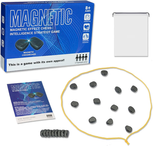 Magnetic Chess Game with Stones, Magnet Game, 2024 New Magnetic Board Game, Family Games for Kids Chess Puzzle and Adults Strategy Table Top Magne...