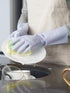 LANON wahoo Skin-Friendly Dishwashing Cleaning Gloves, Reusable Unlined Dish Washing Gloves, Non-Slip, Icelandic Blue, Medium...