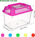 NOLITOY 4pcs Mini Fish Tank, Plastic Fish Box Breeding Case with Handle Desktop Fish Bowl Portable Aquarium for Shrimp Turtle Shrimp Goldfish (Ran...