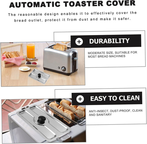 1pc Toaster Cover Small Appliance Cover Toaster Appliance Top Toaster Top Cover Lid for a Toaster Toasters Bread Maker Upper Cover Stainless Steel...