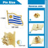 12/24/50/100Pcs Uruguay Flag Lapel Pins Bulk - Metal Uruguayan Brooch Badge Souvenir for Men Women Clothes Bags Hats...
