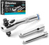 DURATECH Stubby Ratchet Set, 3-IN-1 Ratchet Handle, with 2 Extension Bars, 1/4", 3/8", 1/2" Drive Ratchet Wrench, 72-Tooth, Reversible Switch, Ful...