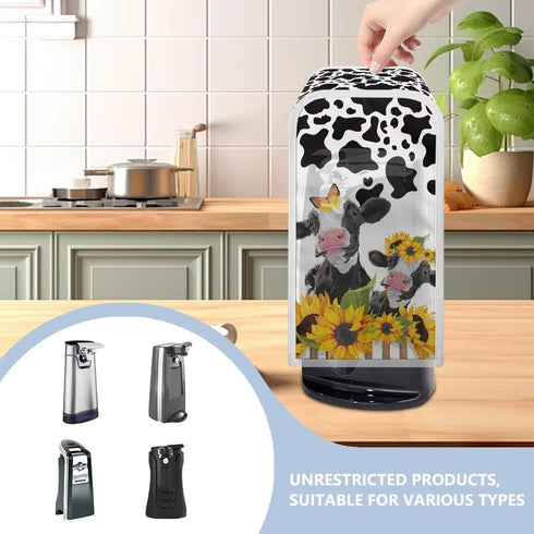 Cow Sunflower Print Can Openers Dust Cover Washable Electric Can Opener Covers Small Appliance Cover for Kitchen Home Decor Accessories...