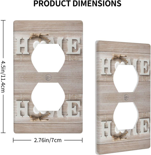 Home Wall Plate 1 Gang Single Duplex Outlet Decorative Electrical Receptacle Cover Modern Abstract Switch Plate Cover for Kitchen Home Decor White...