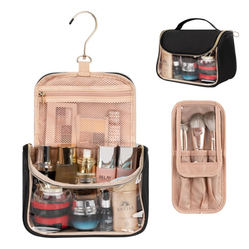 Ethereal Makeup Bag Travel Bag with Hanging Hook, Portable Toiletry Bag for Women with Small Brushes Bag Clear Cosmetic Bag...