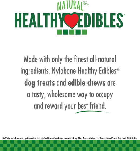 Nylabone Healthy Edibles Natural Dog Chews Long Lasting Ham, Bacon, & Venison Flavor Treats for Dogs, Medium (5 Count)...