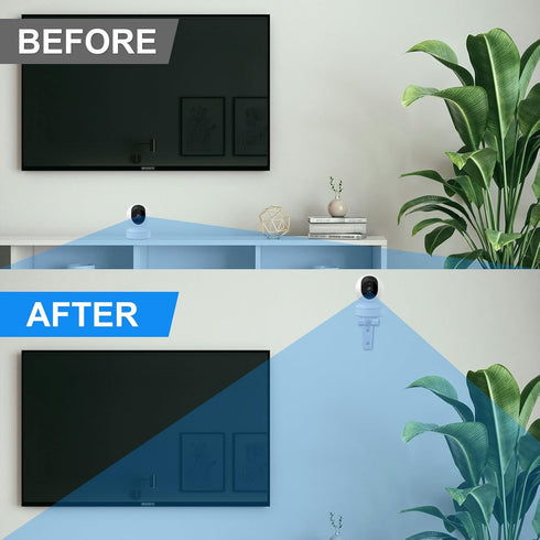 2pcs Camera Wall Mount Compatible with Reolink E1 / E1 Pro, White Camera Wall Bracket Adjustable Ceiling Camera Mount for Mercury TPLINK, 4 Rubber...