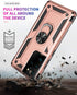 Military Grade Drop Impact for Samsung Galaxy S21 Ultra Case Galaxy S21 Ultra 5G Case Metal Rotating Ring Kickstand Holder Armor Heavy Duty Shockp...