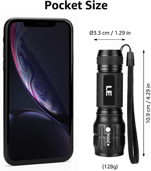 Lighting EVER LED Flashlights High Lumens, Small Flashlight, Zoomable, Waterproof, Adjustable Brightness Flash Light for Outdoor, Emergency, AAA B...