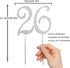 26 Years Birthday Cake Topper - New Best Crystal Rhinestone 26th Wedding Anniversary Or 26 Years Old Cake Topper Party Decoration Silver...