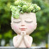 Cute Succulent Planter - Face Planter Flower Pot - Kawaii Head Planters -Unique Outdoor Indoor Planter - with Drainage Hole - (Doll Blessing)...