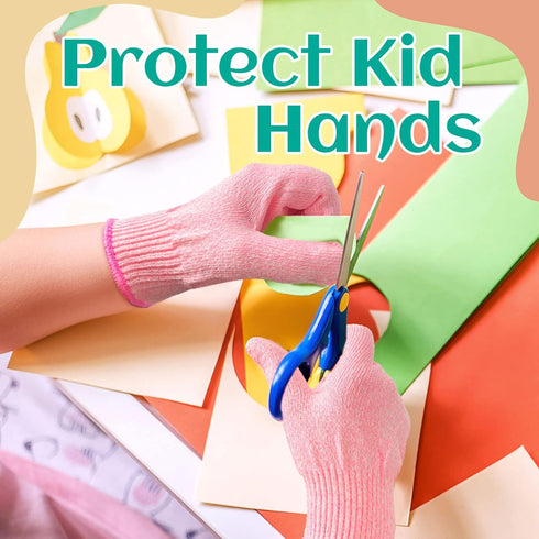 Evridwear Cut Resistant Gloves for Kids 4-6 Years, Level 5 Protection Cutting Gloves Food Grade for Cooking, Whittling, Wood Carving, Gardening an...