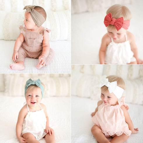 Niceye Baby Girls Headbands with Bows Handmade Hair Accessories Stretchy Hairbands for Newborn Infant Toddler...