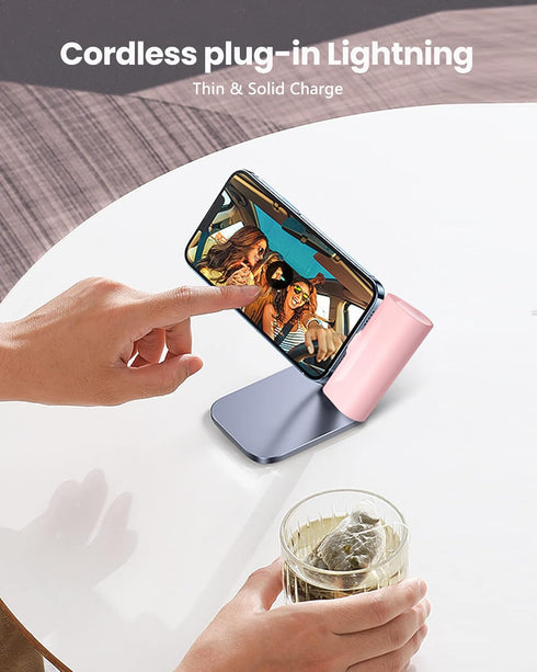 Pink Small Portable Battery Charger 4800mAh, Tiny Power Bank Ultra-Compact 15W Fast Charging Mini Battery Pack Power Charger for iPhone 14 Pro/13/...