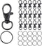 Black Keychain Key Chain Rings Clips Bulk (60pcs, Small), Swivel Lanyard Snap Hooks (32mm) X 30pcs + Key Rings X 30pcs, for Keychain Crafts Resin ...