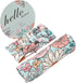 Galabloomer Newborn Receiving Blanket Headband Set Baby Flower Swaddle (blue glass)...