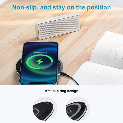 15W Wireless Charger Fast Charging Pad Compatible Samsung Galaxy S24 S23 S22 S21 S20 Ultra 5G FE S10 S9 S8 S7 S6, Note 20 10 9 8, Z Fold5/4/3/2, Z...