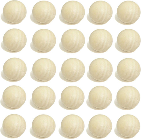 1 inch Natural Round Wooden Ball, Hardwood Balls, for Crafts and DIY Projects, Bag of 50....