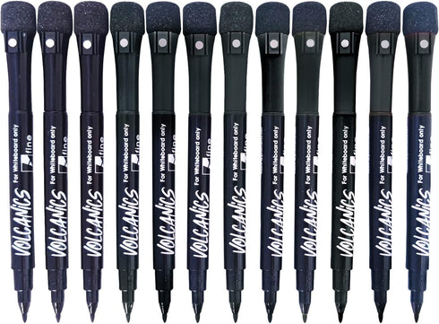 Volcanics Magnetic Dry Erase Markers White Board Markers with Eraser, Low Odor Whiteboard Markers Fine Tip for Teachers Office & School Supplies P...