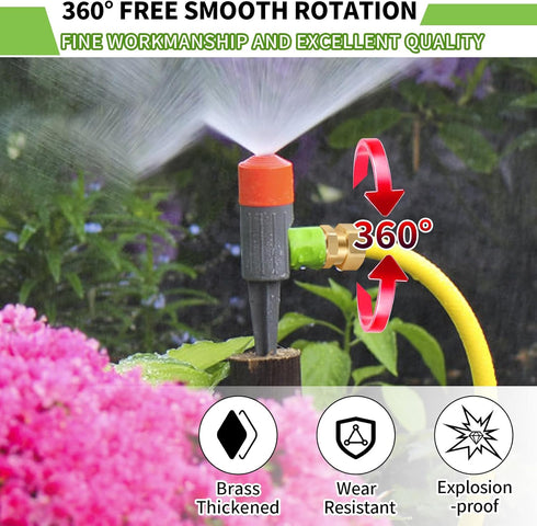 Boltigen Garden Hose Swivel Connector, 3/4GHT Garden Hose Swivel Fitting, 360 Degree Male to Female Hose Adapter for Outdoor...