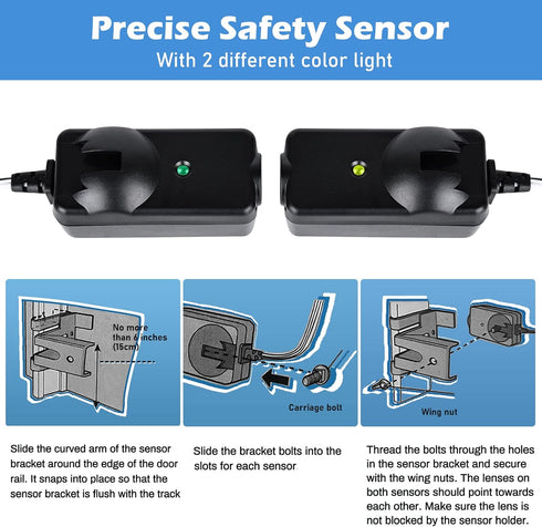 Garage Door Safety Sensor Replacement: Safety Sensors Beam Eyes, Garage Door Opener, Garage Safety Sensors Kit for Liftmaster Sensor Replacement i...
