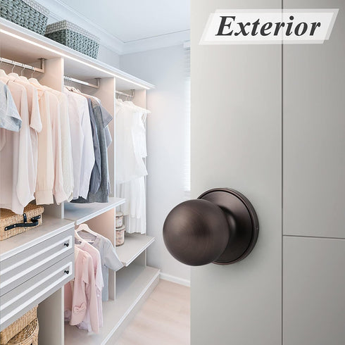 Probrico Ball Passage Door Knobs Door Lock Without Key in Oil Rubbed Bronze...