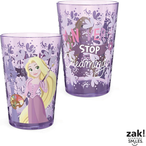 Zak Designs 14.5oz Disney Princess Nesting Tumbler Set Includes Durable Plastic Cups, Fun Drinkware is Perfect for Kids, 4pk ( Belle & Jasmine & A...
