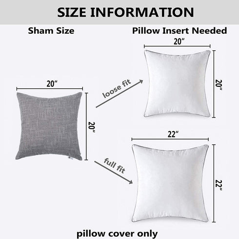 Kevin Textile Decorative Throw Pillow Covers Star Modern Farmhouse Pillowcases Indoor Outdoor, Set of 2, 20 x 20 inches (50x50cm), Grey...