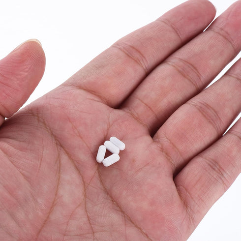 MECCANIXITY Magnetic Stirrer Mixer Stir Bar Rod 7mm(0.28") x3mm Cylinder Shape PTFE Coating Magnet White for Laboratory 25Pcs...