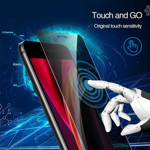 3-Pack Privacy Screen Protector for iPhone SE 2020, Anti Spy Tempered Glass Film, Touch Sensitive, Bubble-Free, Case Friendly [with Easy-Installat...