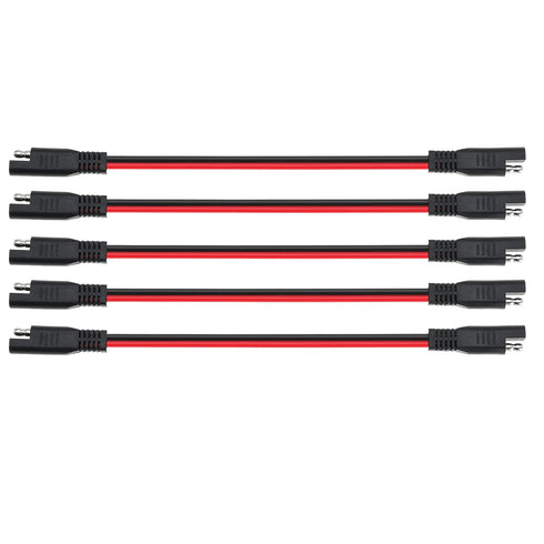 12 AWG SAE to SAE Extension Cable 12 Gauge 2-Pin SAE Connector Extension Cord with Dual Head Plug for Solar Panel Automotive Car Motorcycle 12in...