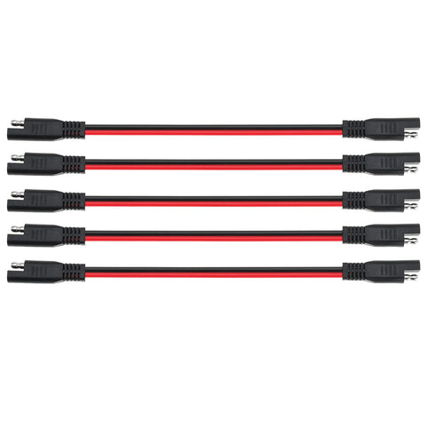 14 AWG SAE to SAE Extension Cable 14 Gauge 2-Pin SAE Connector Extension Cord with Dual Head Plug for Solar Panel Automotive Car Motorcycle 10in...