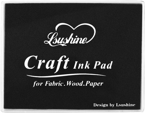 Lsushine Craft Ink Pad Stamps, DIY for Paper, Scrapbooking, Wood Fabric,Finger Ink Pads for Kids(Black-2)...